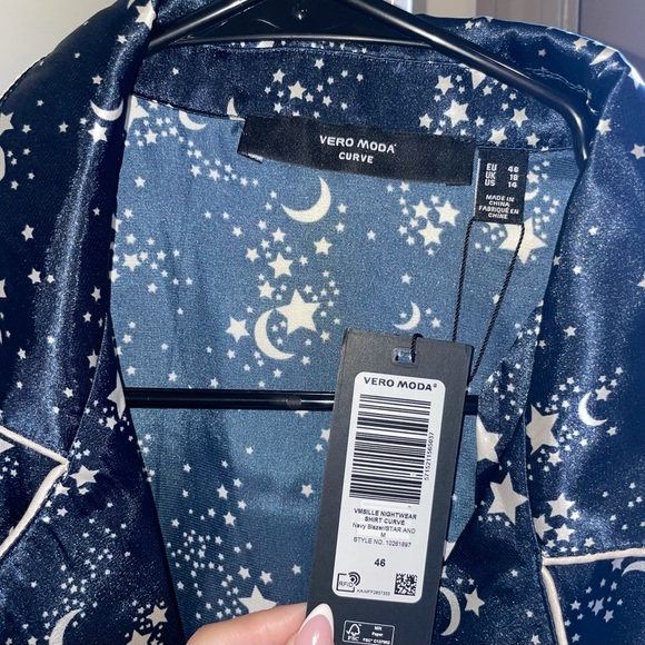 ASOS (Vera Moda) Long Sleeve Cosmic Print Pajama TOP (top only) 💥NEW💥 US 14 - Picture 3 of 5